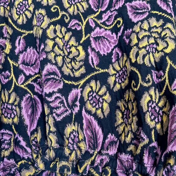 Free People No Ordinary Top Floral Cropped Puff Sleeve Sweater Size Small - Picture 8 of 9